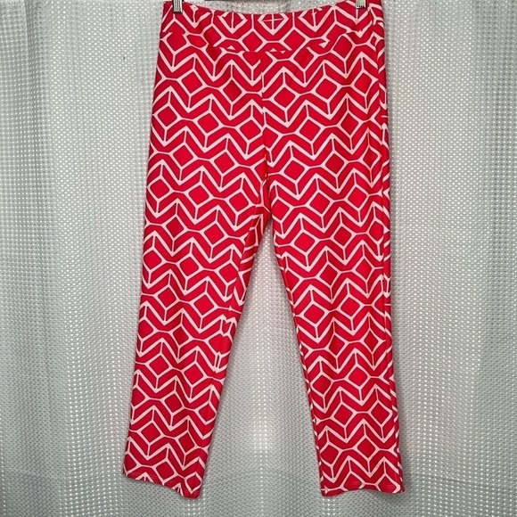 Jude Connolly Lucia Sail Pants Geo Stretch Coral Size Small Cropped Retro - Picture 2 of 7